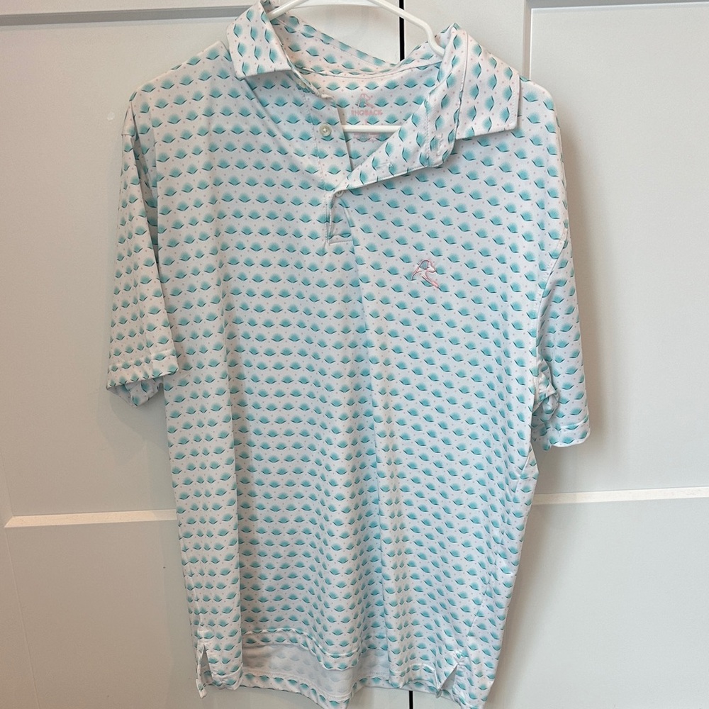Rhoback Light Blue Patterned Polo